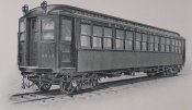 Kresba prvního vozu metra – dřevěná kabina na kovovém podvozku 